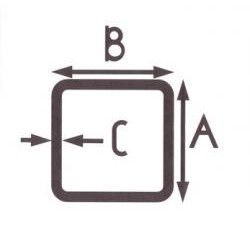 RVS koker onbehandeld - schema tekening 